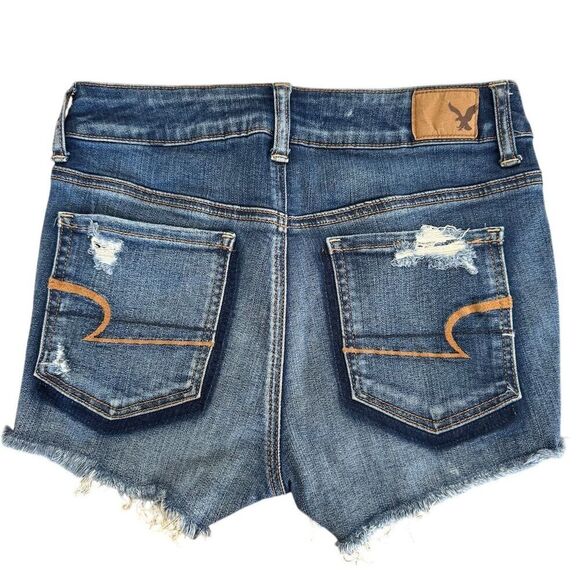 American Eagle Hi-Rise Shortie Jean Shorts Women's Size 4 - Picture 5 of 8